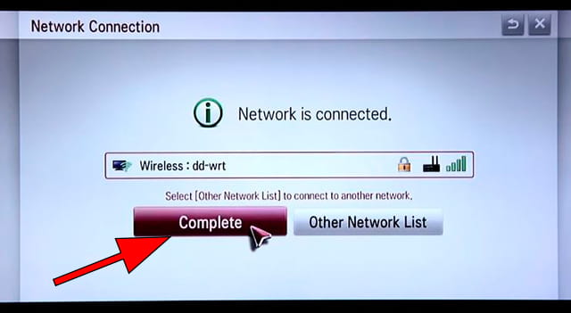 Wi-Fi Connection Finished WebOS