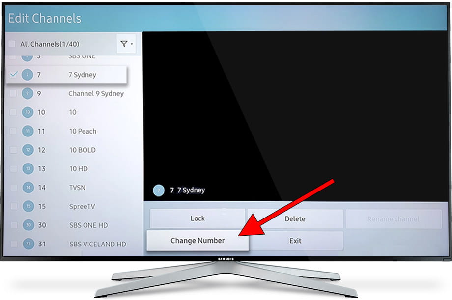Change number channel Samsung TV