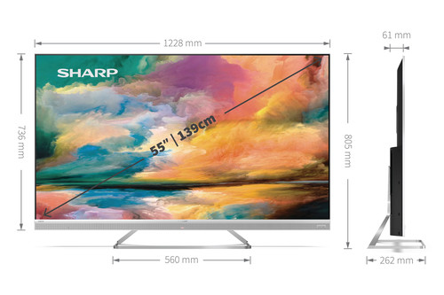 Sharp Aquos 55EQ4EA Rollable display 139.7 cm (55") 4K Ultra HD Smart TV Wi-Fi Silver 10