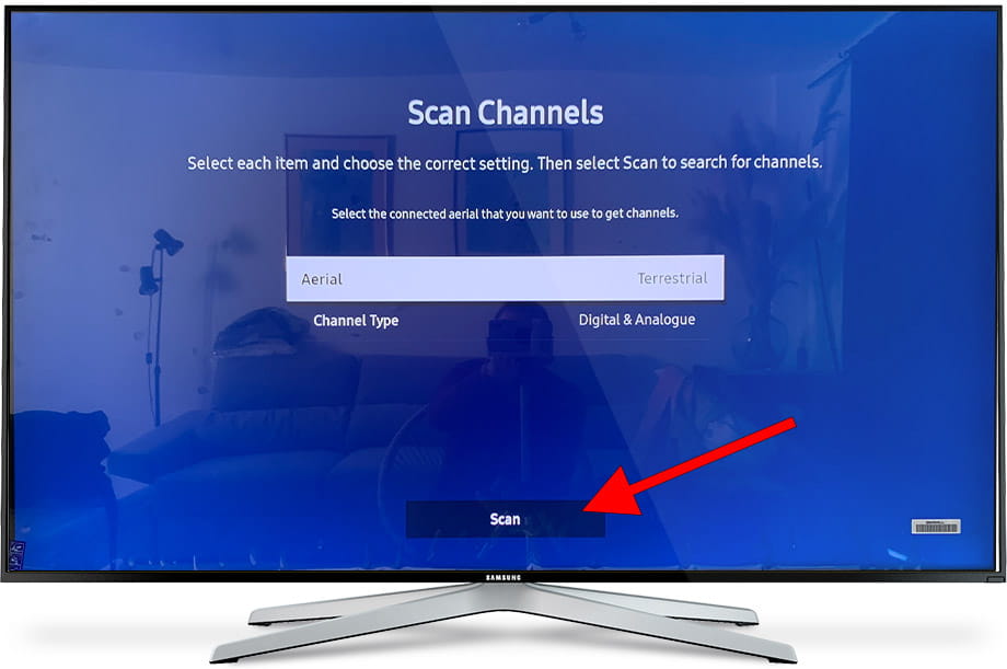Channel type Samsung TV