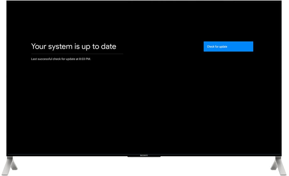 System updated Android TV