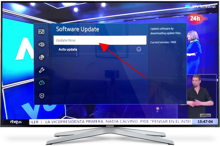 Update now TV Samsung